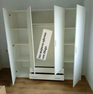 Armadio in legno di alta qualità, vari colori e misure, consegna e montaggio gratuiti