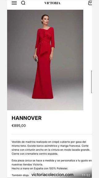 Vestido de madrina boda rojo con lazo