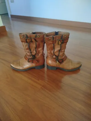 Botas de cuero marrones talla 36