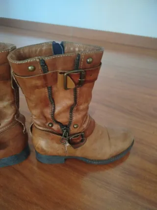 Botas de cuero marrones talla 36