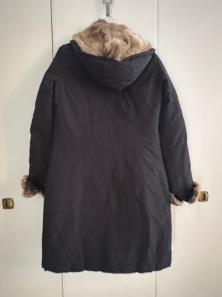 Parka Woolrich Negra con Forro de Pelo