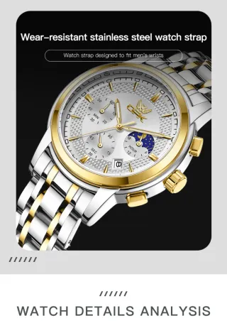 Reloj OPK Hombre Oro y Plata