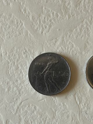 Lote 2 Monedas 50 Lire Italianas 1967 y 1978