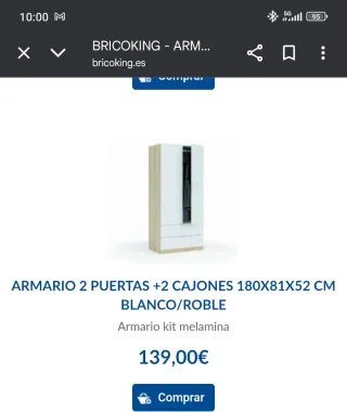 Armario blanco y roble. A recoger zona Pasarón, Po