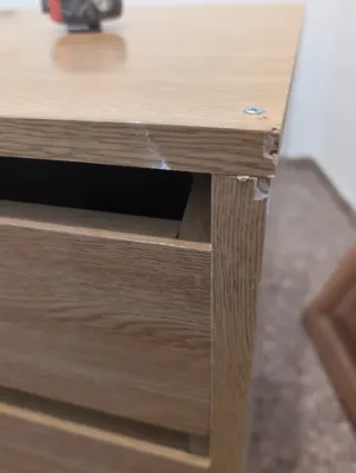 Cajonera de madera color roble