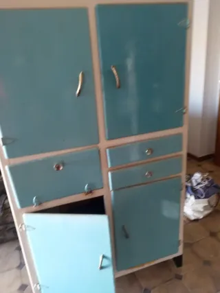 Mueble Cocina Vintage Metal Madera