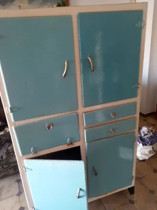 Mueble Cocina Vintage Metal Madera