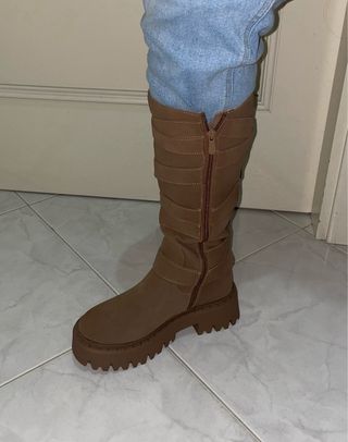 Stivali Moda Shoes marroni con fibbie