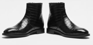 Botines negros efecto piel cocodrilo