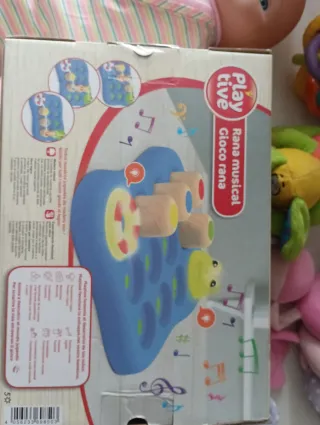 juguetes bebé: nino tente tieso y rana musical+re