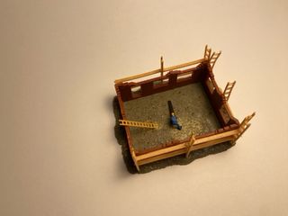 Maqueta obra en construcción escala N