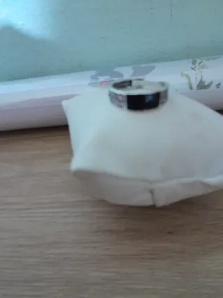 Anello Uomo Argento Pietra Nera Regolabile