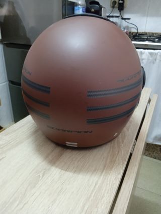 Casco Moto Jet Scorpion Marrón/Carbono