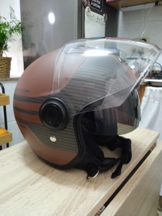 Casco Moto Jet Scorpion Marrón/Carbono