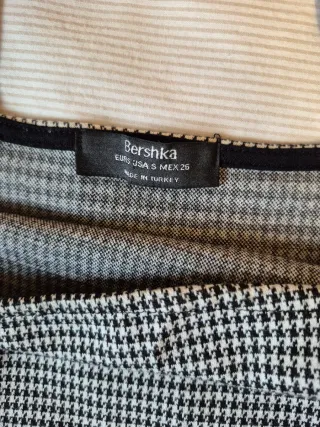 Vestido cuadros vichy blanco y negro