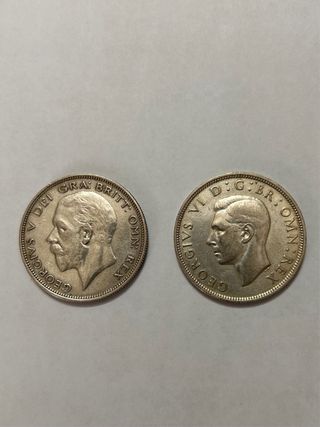 Lote 2 Monedas Media Corona Plata