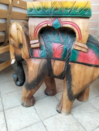 Elefante legno porta vaso/comodino decorativo