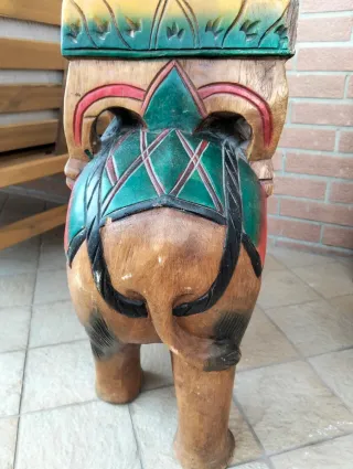 Elefante legno porta vaso/comodino decorativo