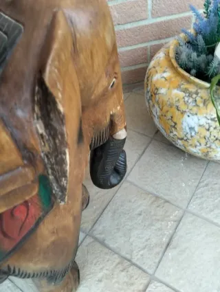 Elefante legno porta vaso/comodino decorativo