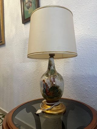 Lámpara de mesa vintage cerámica pintada