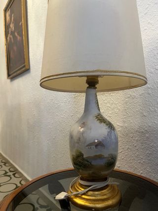 Lámpara de mesa vintage cerámica pintada