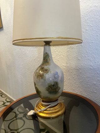 Lámpara de mesa vintage cerámica pintada
