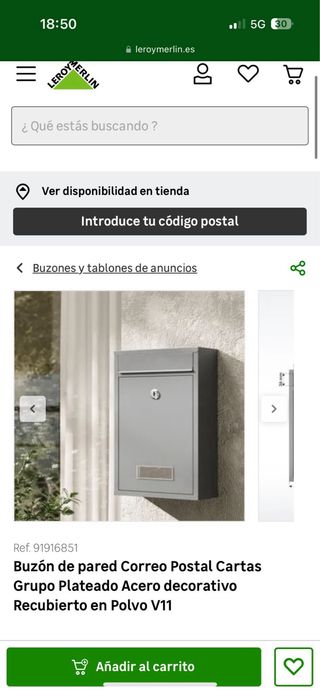 Buzón exterior diseño industrial, Leroy Merlin