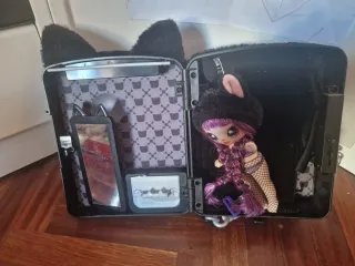 Mochila peluche gato negro