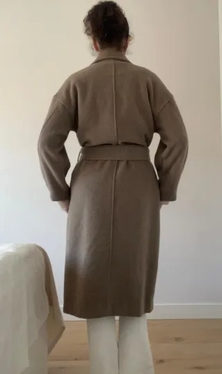 Abrigo largo lana invierno beige