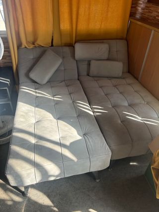 Sofá cama beige/gris convertible