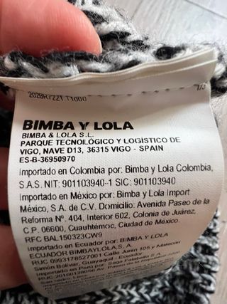 Jersey Bimba y Lola Blanco y Negro