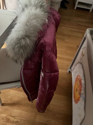 Abrigo Donjaz rosa fresa con pelo natural