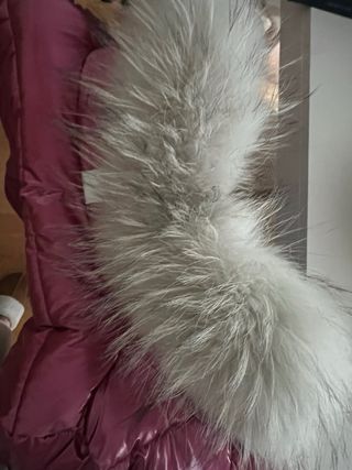 Abrigo Donjaz rosa fresa con pelo natural