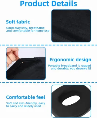 Cojín ergonómico redondo negro