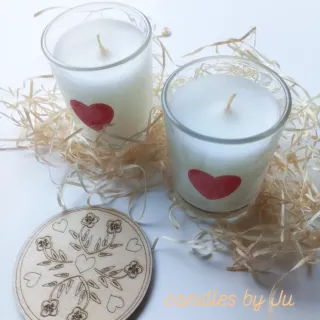 Velas corazón decoradas