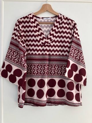 Blusa ZUIKI donna fantasia zig-zag pois