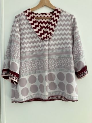 Blusa ZUIKI donna fantasia zig-zag pois