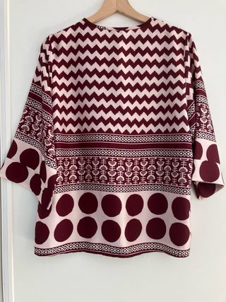 Blusa ZUIKI donna fantasia zig-zag pois