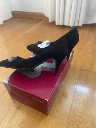 Zapatos de ante negros talla 37