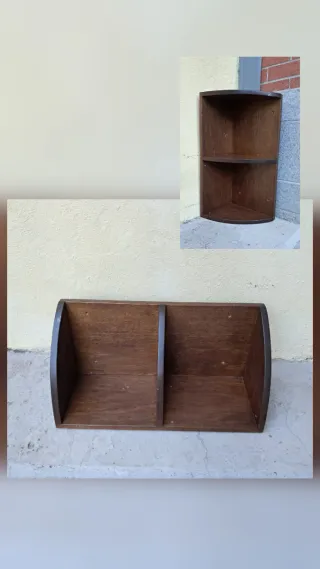 Mensola angolare vintage in legno