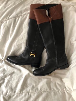 Botas Ralph Lauren piel negra y marrón