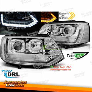 FAROS TUBO DE LUZ T6 LOOK CHROME se adapta a VW T
