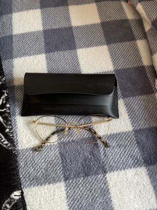 Gafas de ver doradas con funda