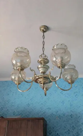 Lámpara de techo vintage dorada