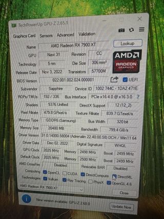 Sapphire AMD Radeon RX 7900 XT 20GB#000422