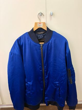Chaqueta Bomber Zara Azul Hombre