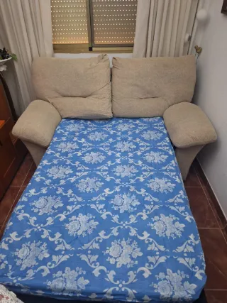 Sofá Cama Beige Tela