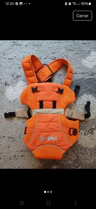 Mochila portabebés Brevi naranja