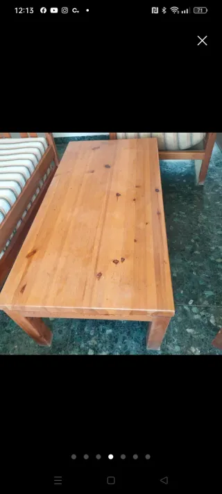 Sofá cama y mesa centro  madera macizo
