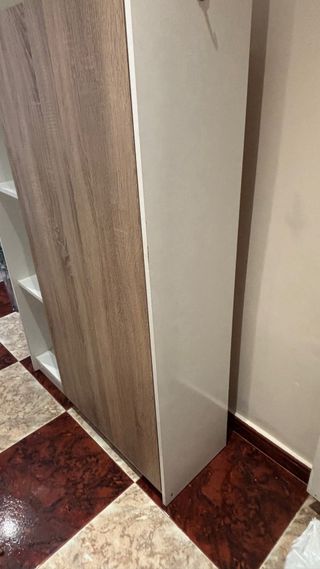 Perchero y Estantería Blanco y Madera